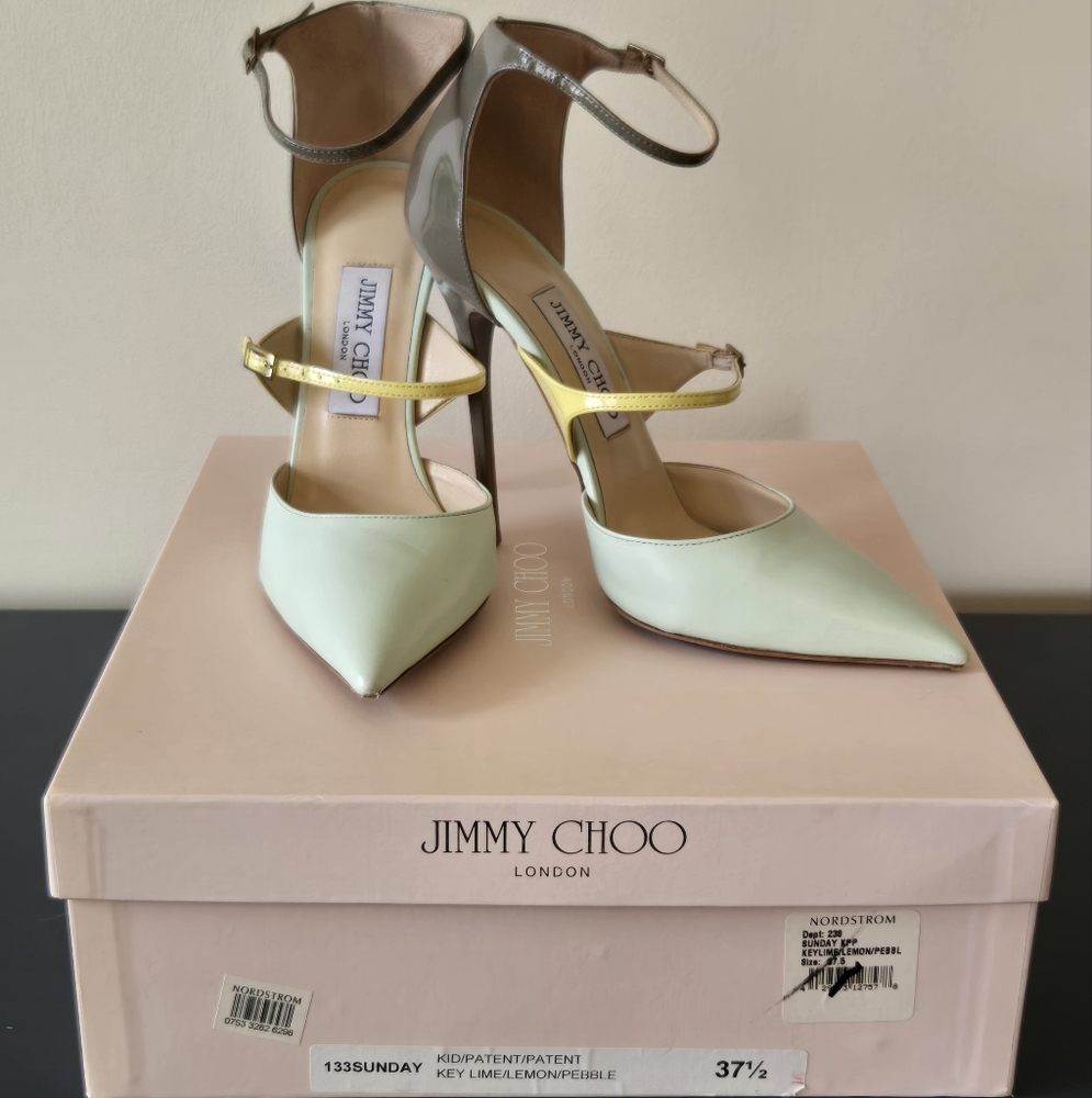 Jimmy Choo Sunday Heels with Pointed Toe and Ankle Straps